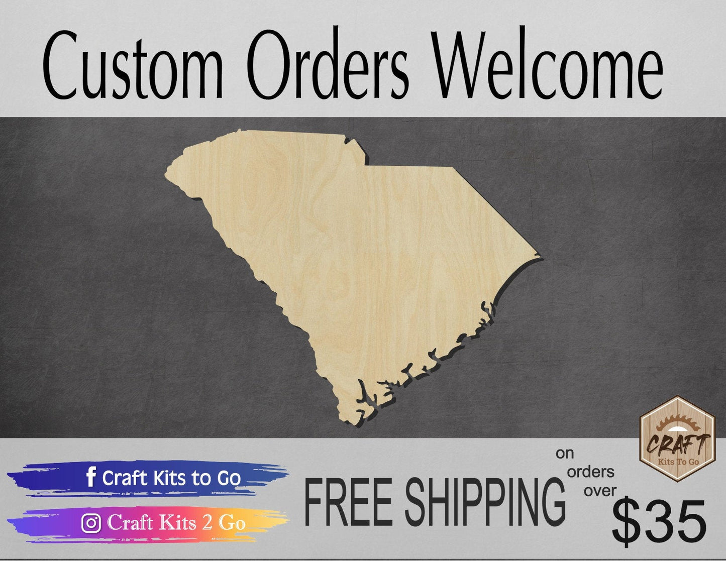 South Dakota wood shape wood cutouts State Cutouts DIY paint kit #2034 - Multiple Sizes Available - Unfinished Wood Cutout Shapes