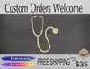 Stethoscope wood shape wood cutouts Nurse Doctors DIY paint kit #2063 - Multiple Sizes Available - Unfinished Wood Cutout Shapes