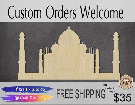 Taj Mahal wood shape wood cutouts DIY paint kit #2081 - Multiple Sizes Available - Unfinished Wood Cutout Shapes