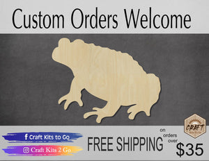 Toad wood shape wood cutouts animal cutouts DIY Paint kit #2100 - Multiple Sizes Available - Unfinished Wood Cutout Shapes