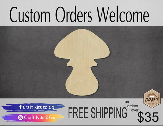 Toadstool wood shape wood cutouts yard garden DIY Paint kit #2101 - Multiple Sizes Available - Unfinished Wood Cutout Shapes