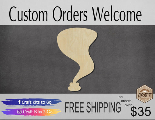 Tornado wood shape wood cutouts DIY Paint kit  #2108 - Multiple Sizes Available - Unfinished Wood Cutout Shapes