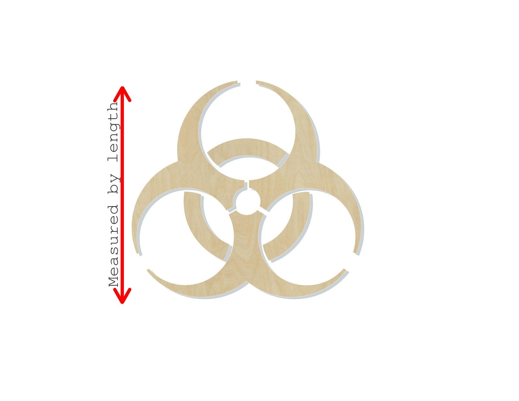 Bio hazard Symbol Wood Cutouts #1187 - Multiple Sizes Available - Unfinished Cutout Shapes