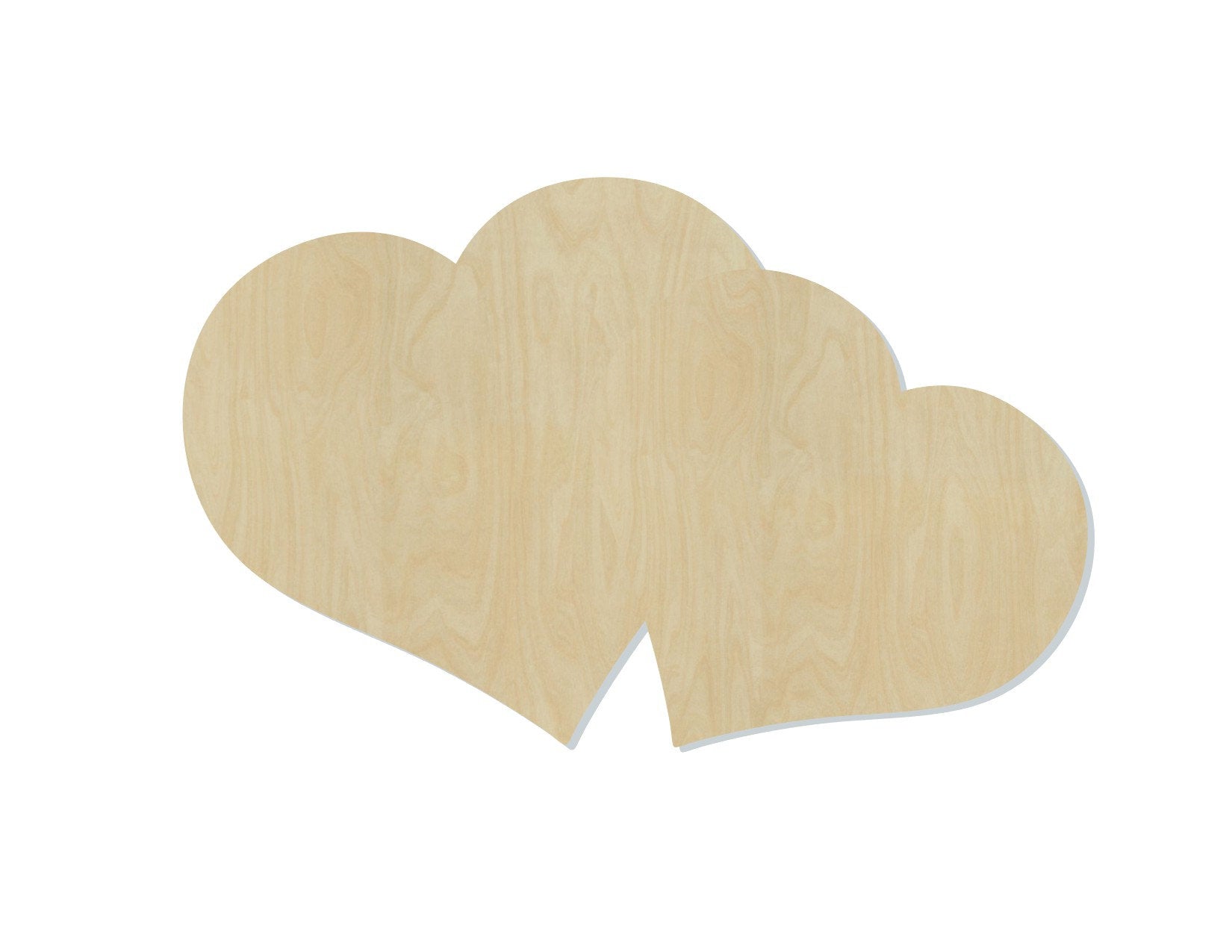 Double Hearts cutouts Valentine's Day Love Romantic shape cutouts wood blanks #1402 - Multiple Sizes Available - Unfinished Cutout Shapes