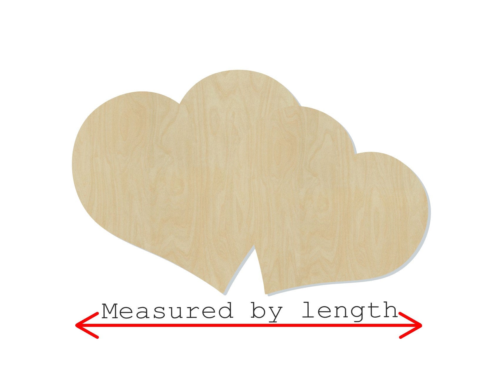 Double Hearts cutouts Valentine's Day Love Romantic shape cutouts wood blanks #1402 - Multiple Sizes Available - Unfinished Cutout Shapes