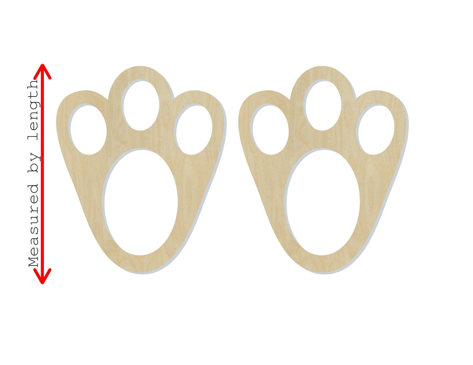 Easter Bunny Footprints Stencil wood blank cutouts DIY Paint kits Holiday Craft #1425 - Multiple Sizes Available - Unfinished Cutout Shapes