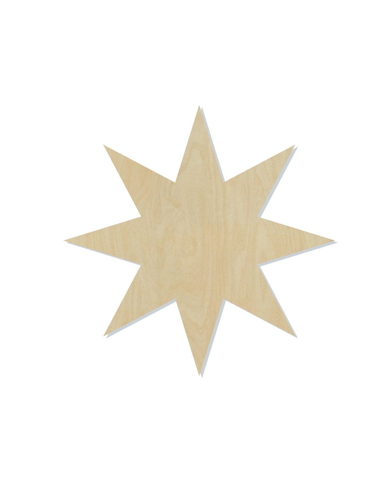 Eight Point Star Cutout Wood blank cutouts DIY Paint Kit Shapes Paint yourself #1432 - Multiple Sizes Available - Unfinished Cutout Shapes