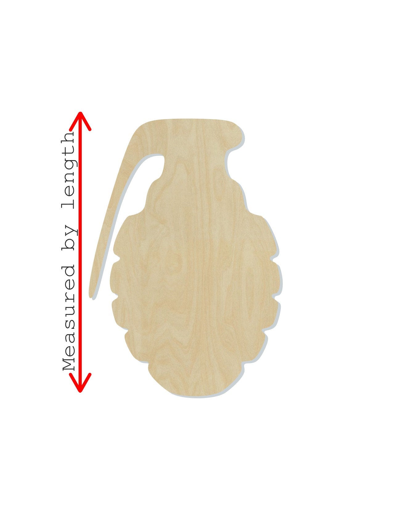 Grenade Cutout wood blank Military Army Navy Air Force War Shooting DIY Paint #1556 - Multiple Sizes Available - Unfinished Cutout Shapes