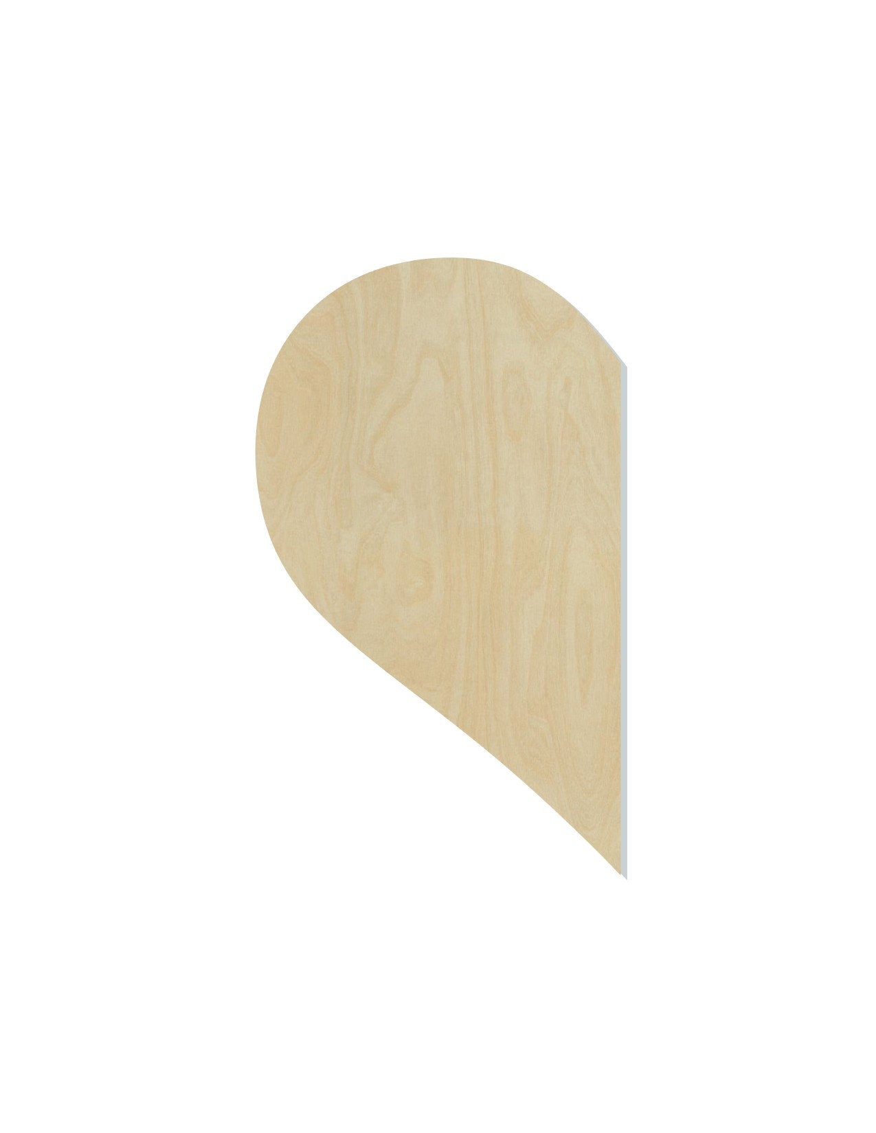 Half Heart wood blank cutouts Broken heart Valentine's Day DIY paint kit #1572 - Multiple Sizes Available - Unfinished Cutout Shapes