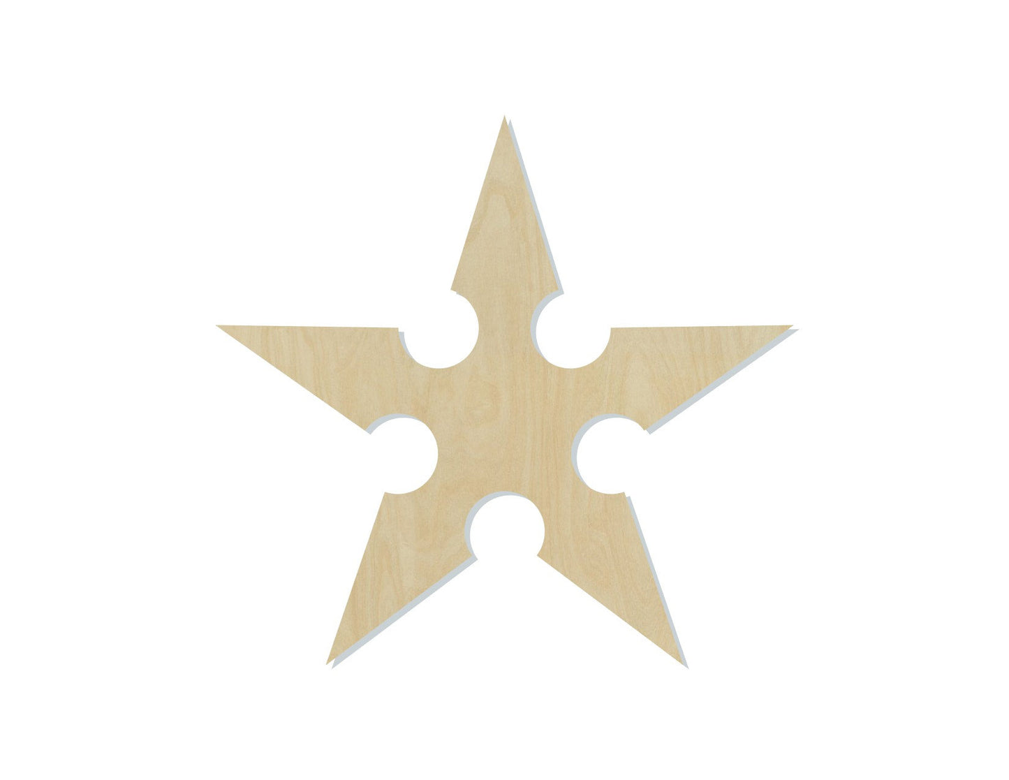 Ninja Star wood shape wood cutout DIY Paint kit #1784 - Multiple Sizes Available - Unfinished Wood Cutout Shapes
