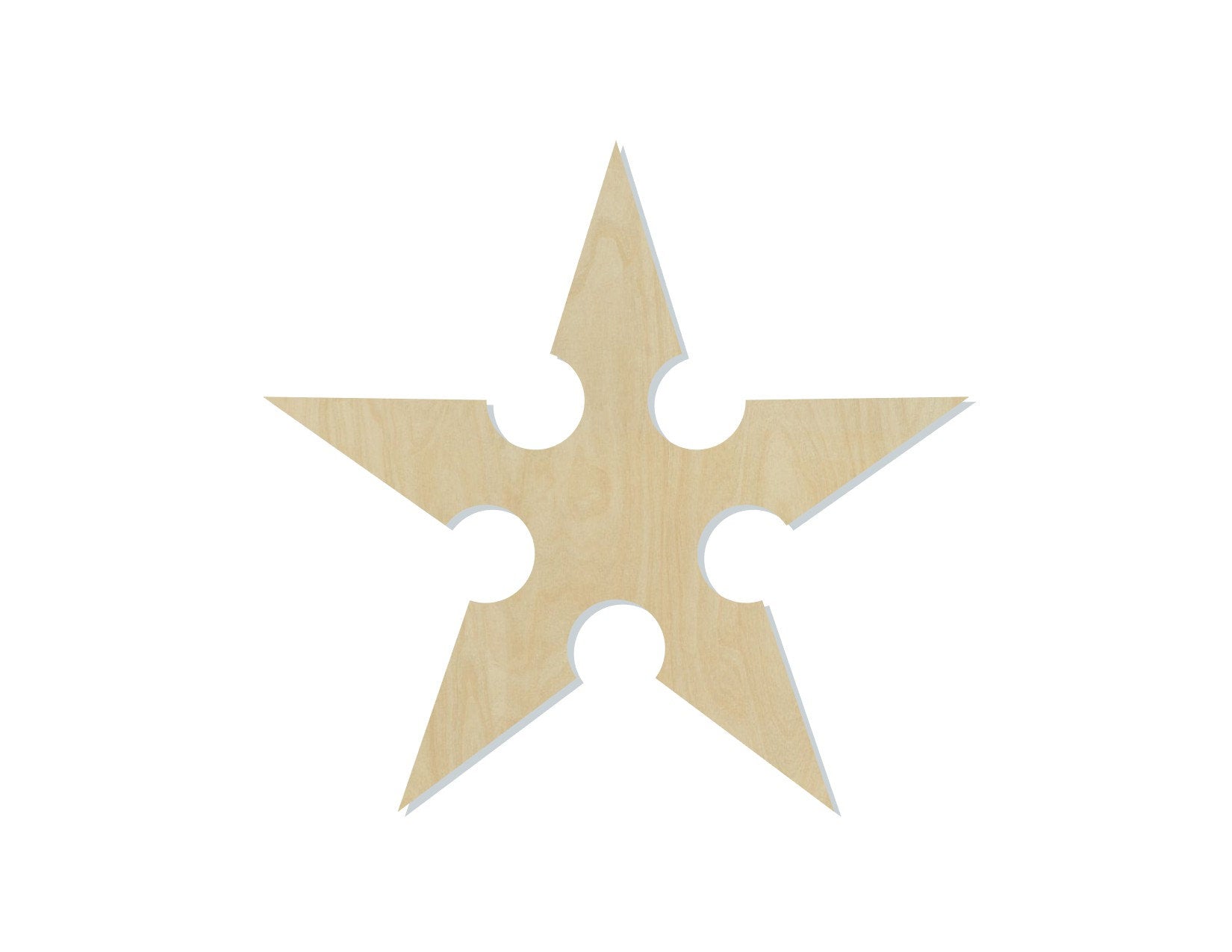 Ninja Star wood shape wood cutout DIY Paint kit #1784 - Multiple Sizes Available - Unfinished Wood Cutout Shapes