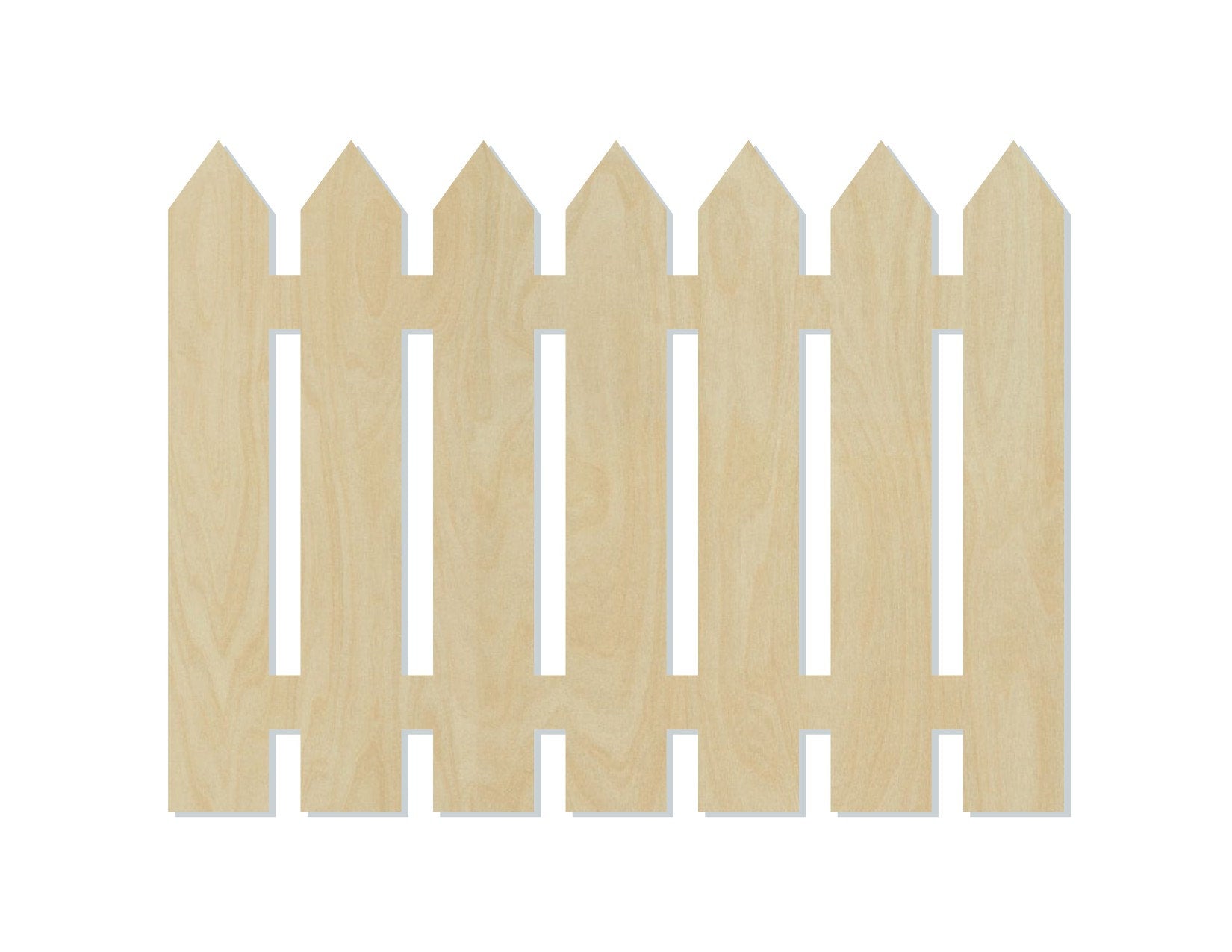 Picket Fence wood shape wood cutout white picket fence DIY paint #1845 - Multiple Sizes Available - Unfinished Wood Cutout Shapes