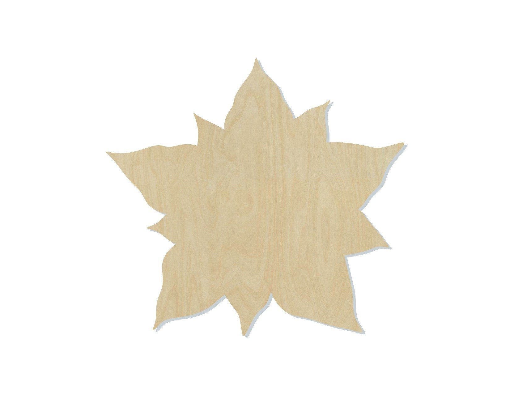 Poinsettia wood shape wood cutout flowers Christmas DIY paint kit #1868 - Multiple Sizes Available - Unfinished Wood Cutout Shapes