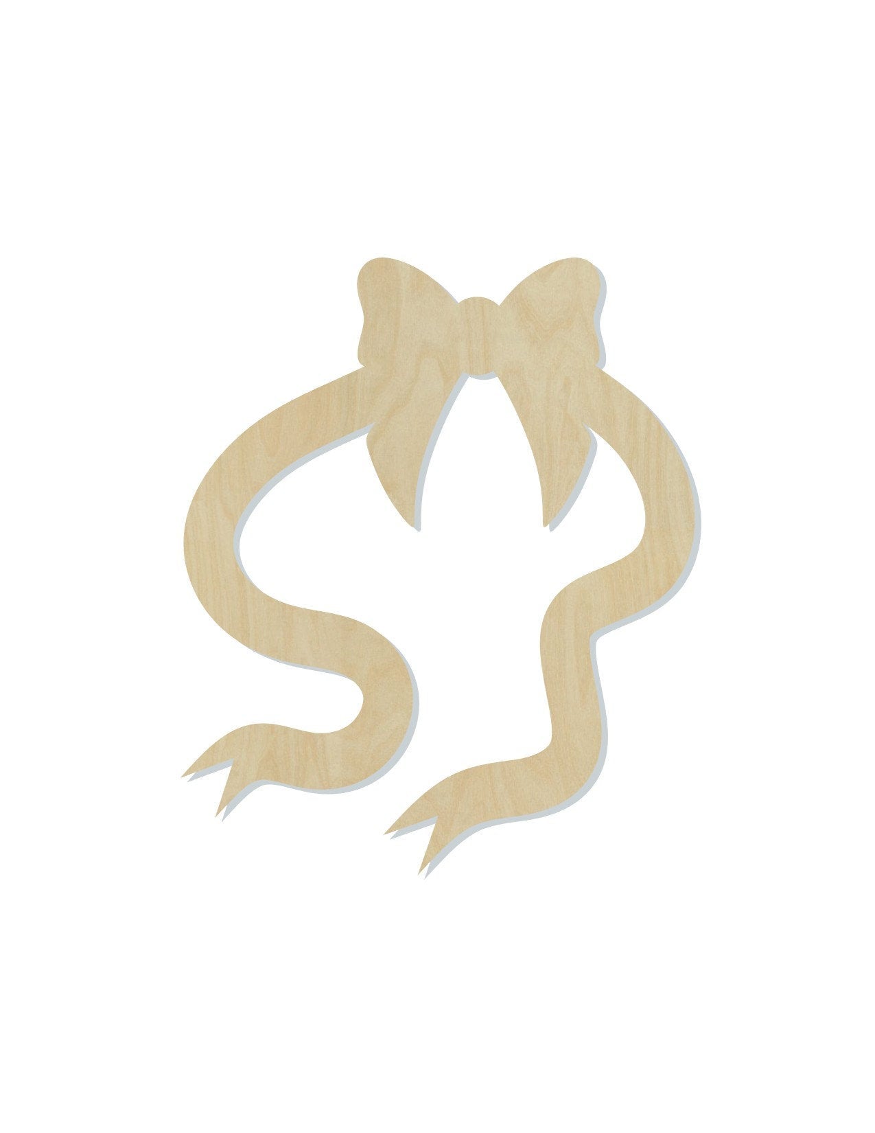 Ribbon wood shape wood cutouts DIY Paint kit #1925 - Multiple Sizes Available - Unfinished Wood Cutout Shapes