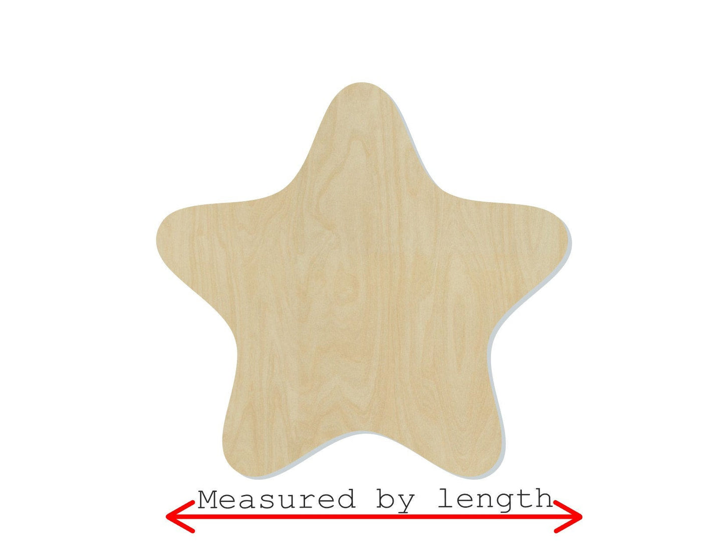 Rounded Star wood shape wood cutouts shape cutouts DIY Paint kit Twinkle #1936 - Multiple Sizes Available - Unfinished Wood Cutout Shapes