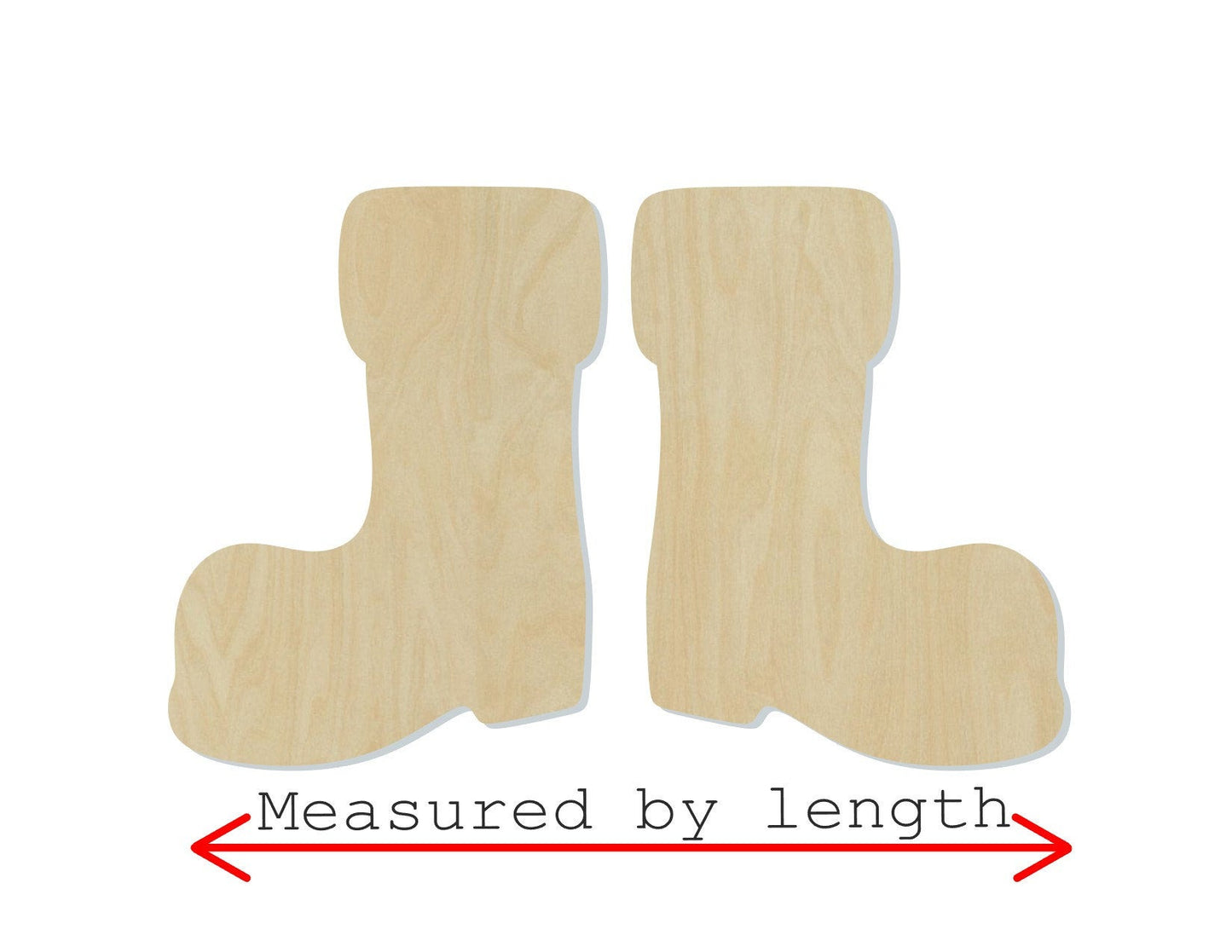 Santa Boots wood shape wood cutouts Christmas Craft DIY Paint kit #1955 - Multiple Sizes Available - Unfinished Wood Cutout Shapes