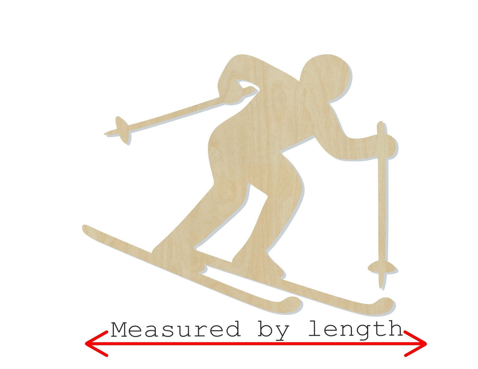 Skier wood shape wood cutouts winter sports DIY Paint kit #2010 - Multiple Sizes Available - Unfinished Wood Cutout Shapes