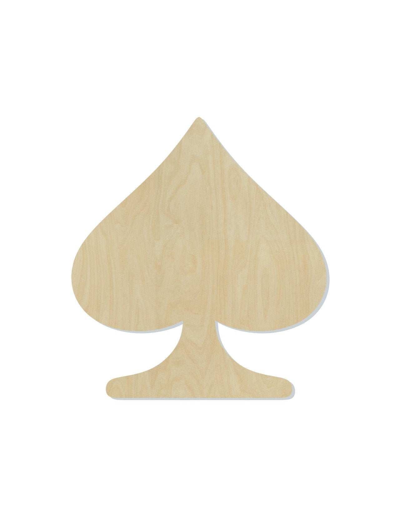 Spade wood shape wood cutouts Card Game DIY paint kit #2036 - Multiple Sizes Available - Unfinished Wood Cutout Shapes