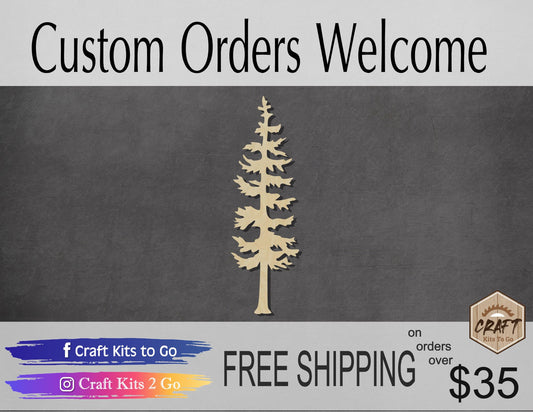 Pine Tree wood shape wood cutouts trees Forrest DIY Paint kit #2256 - Multiple Sizes Available - Unfinished Wood Cutout Shapes
