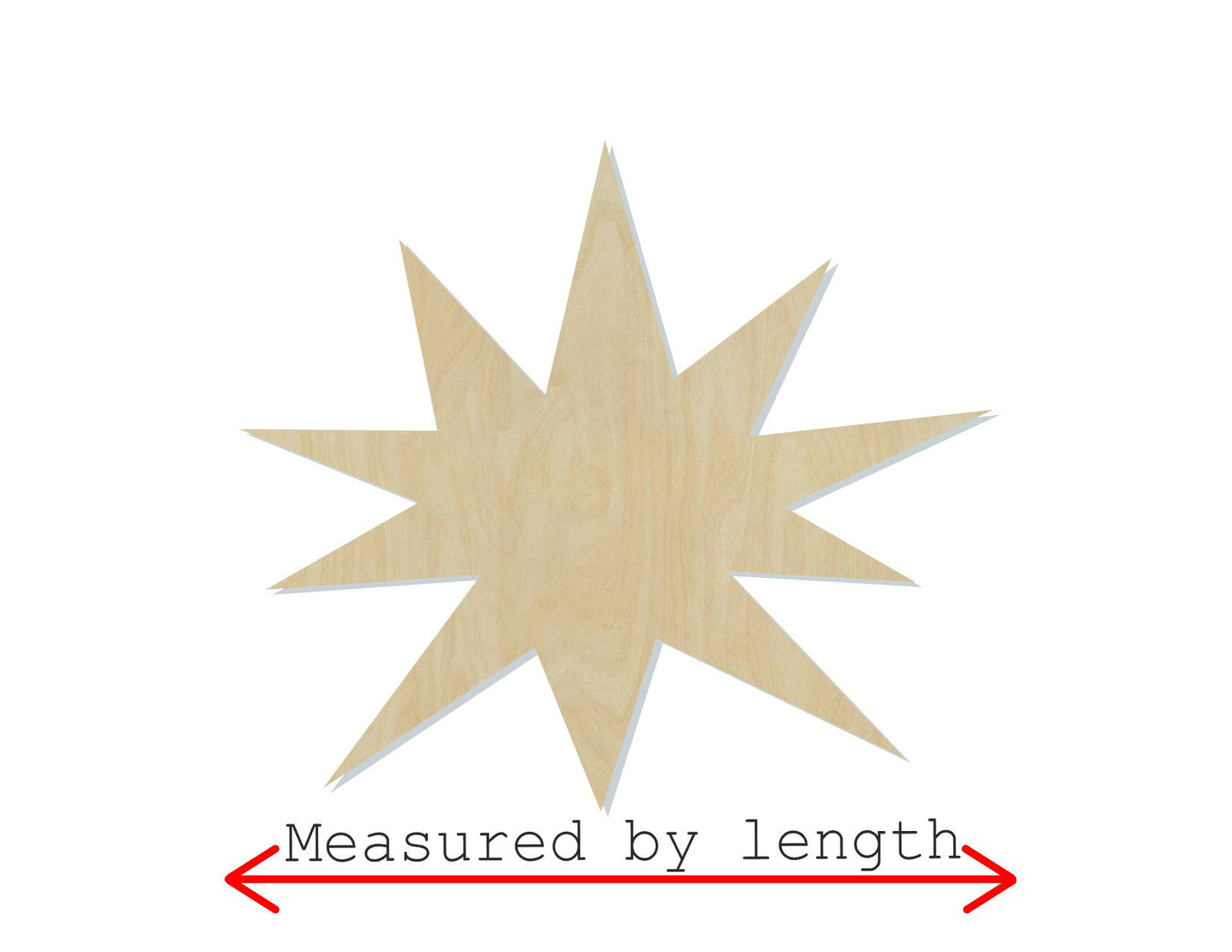 Starburst wood shape wood cutouts DIY Paint kit #2054 - Multiple Sizes Available - Unfinished Wood Cutout Shapes