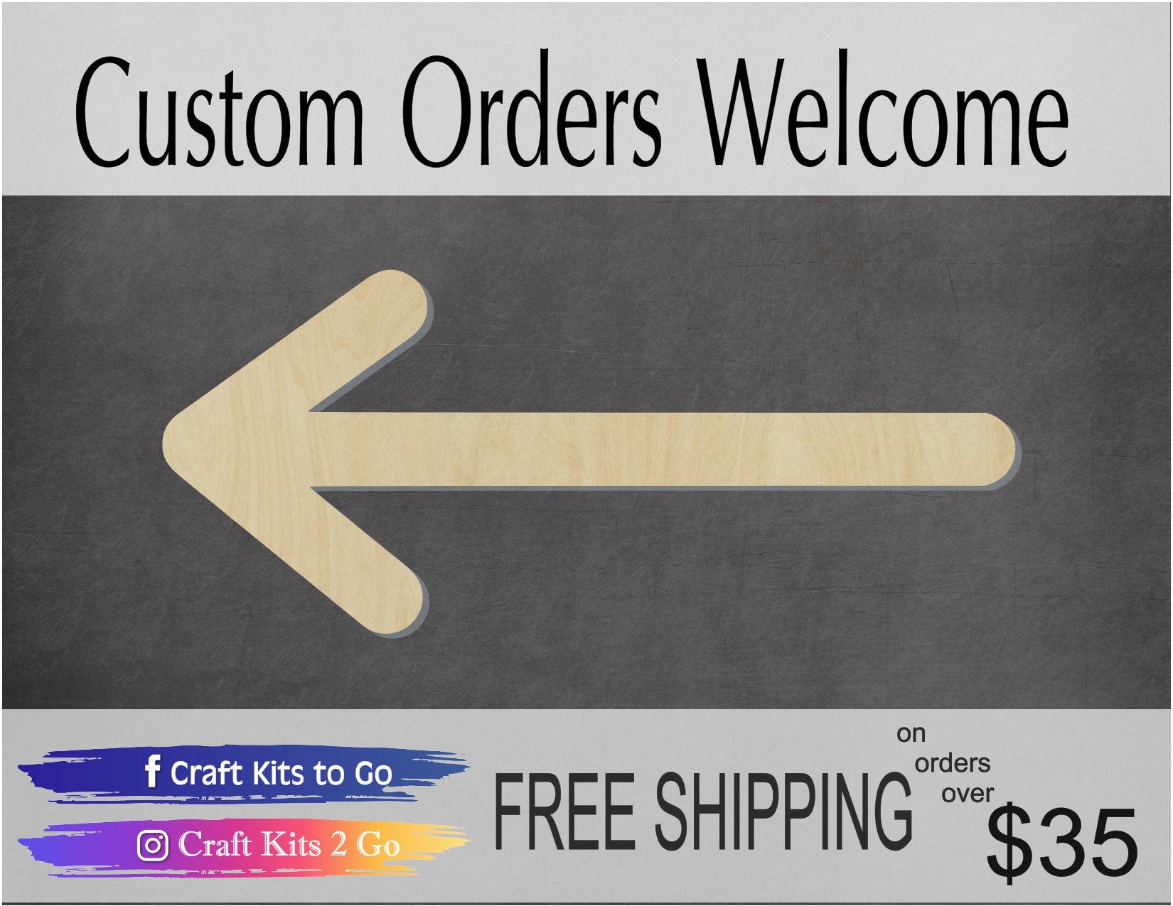 Arrow Cutout #1002 - Multiple Sizes Available - Unfinished Wood Cutout Shapes