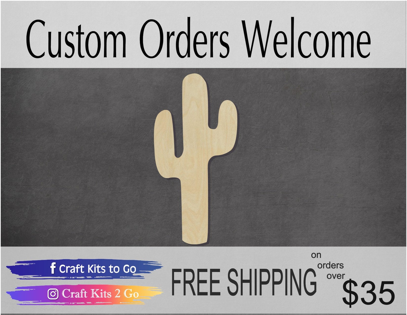 Cactus Cutout #1005 - Multiple Sizes Available - Unfinished Wood Cutout Shapes
