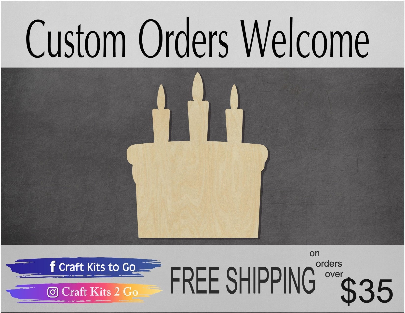 Birthday Cake Cutout #1043 - Multiple Sizes Available - Unfinished Wood Cutout Shapes
