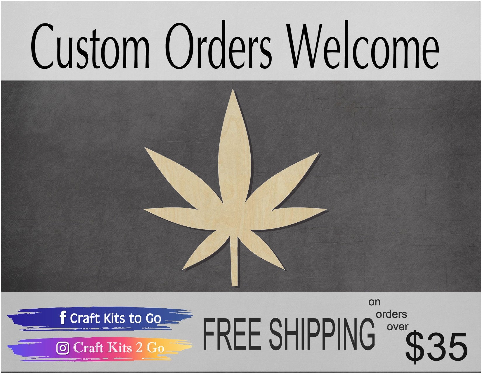 Cannabis Leaf Marijuana leaf blank#1049 - Multiple Sizes Available - Unfinished Wood Cutout Shapes