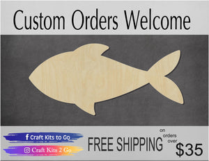 Fish Cutout Fish Blank #1061 - Multiple Sizes Available - Unfinished Wood Cutout Shapes