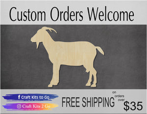 Goat Blank Goat Cutout Farm Goat #1063 - Multiple Sizes Available - Unfinished Wood Cutout Shapes