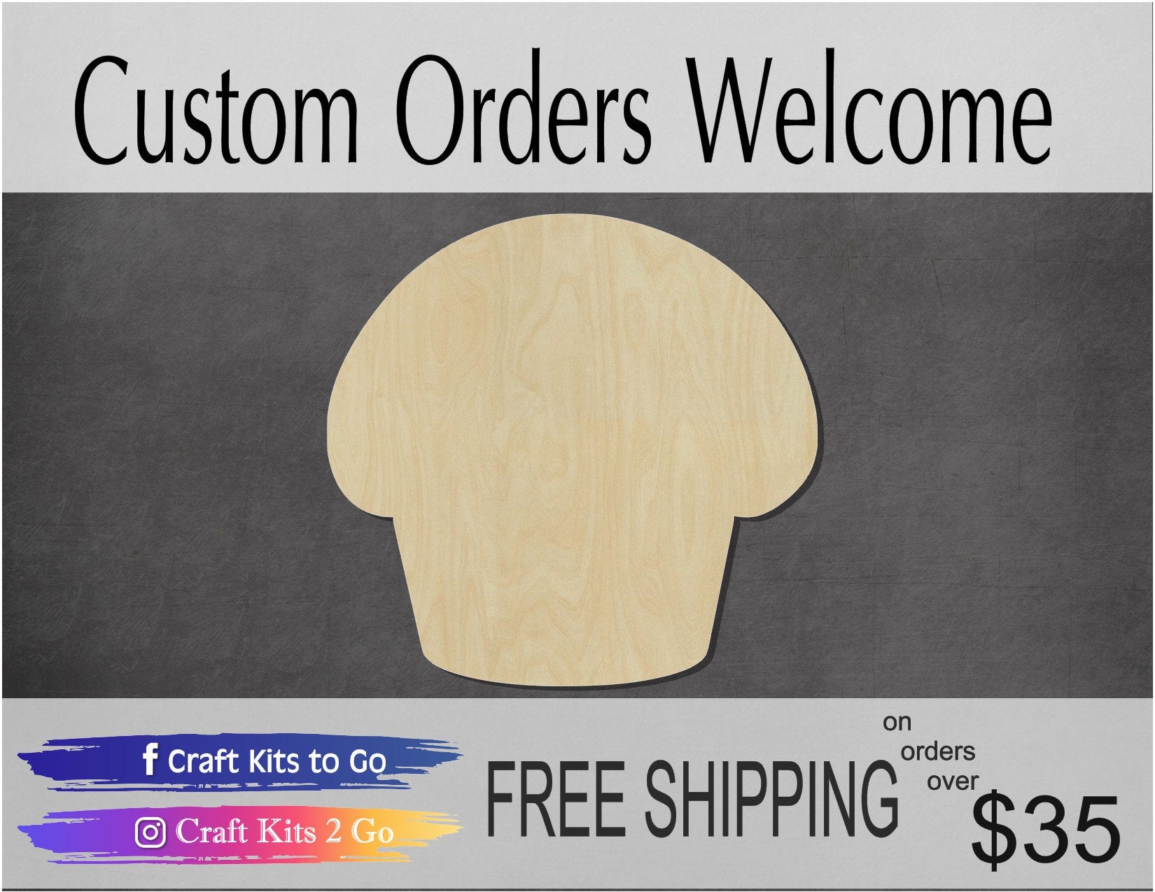 Muffin Cutout, Food, Yummy, Muffin blank #1081 - Multiple Sizes Available - Unfinished Wood Cutout Shapes