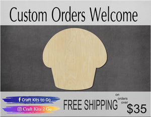 Muffin Cutout, Food, Yummy, Muffin blank #1081 - Multiple Sizes Available - Unfinished Wood Cutout Shapes