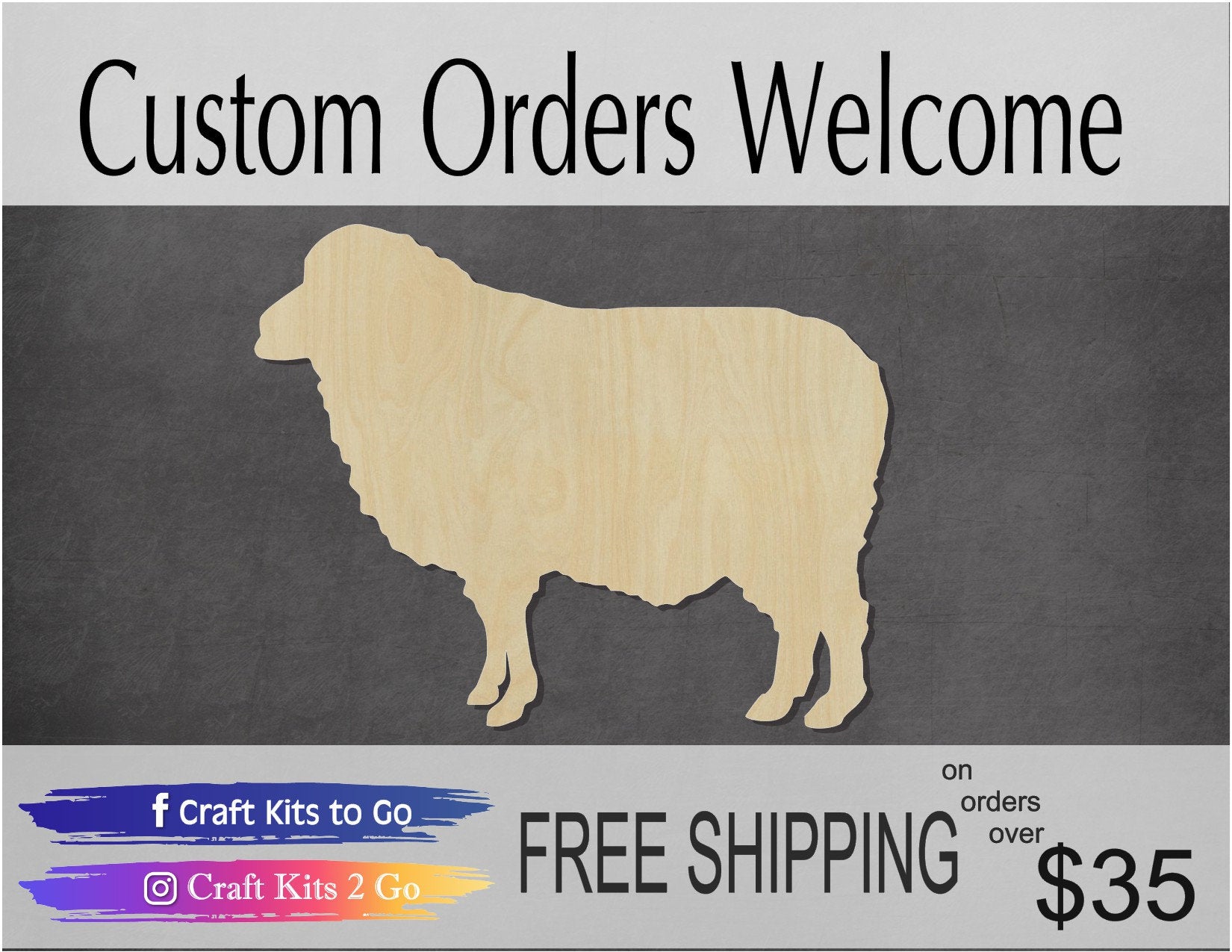Sheep blank sheep animal farm sheep cutout #1094 - Multiple Sizes Available - Unfinished Wood Cutout Shapes