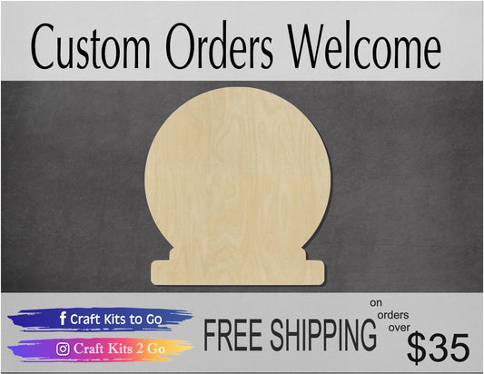 Snow Globe Blank snow winter snowing cutouts #1097 - Multiple Sizes Available - Unfinished Wood Cutout Shapes