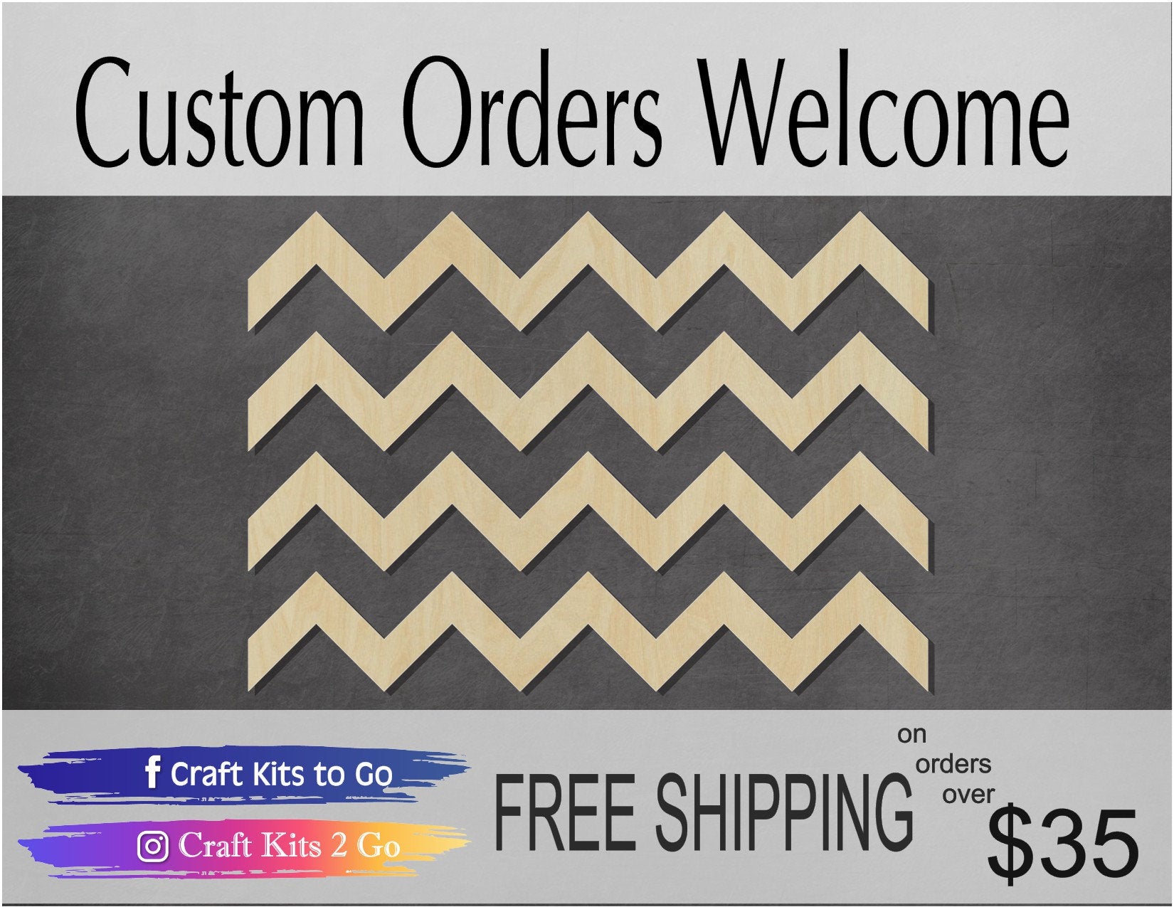 Chevron Pattern Cutout #1111 - Multiple Sizes Available - Unfinished Wood Cutout Shapes