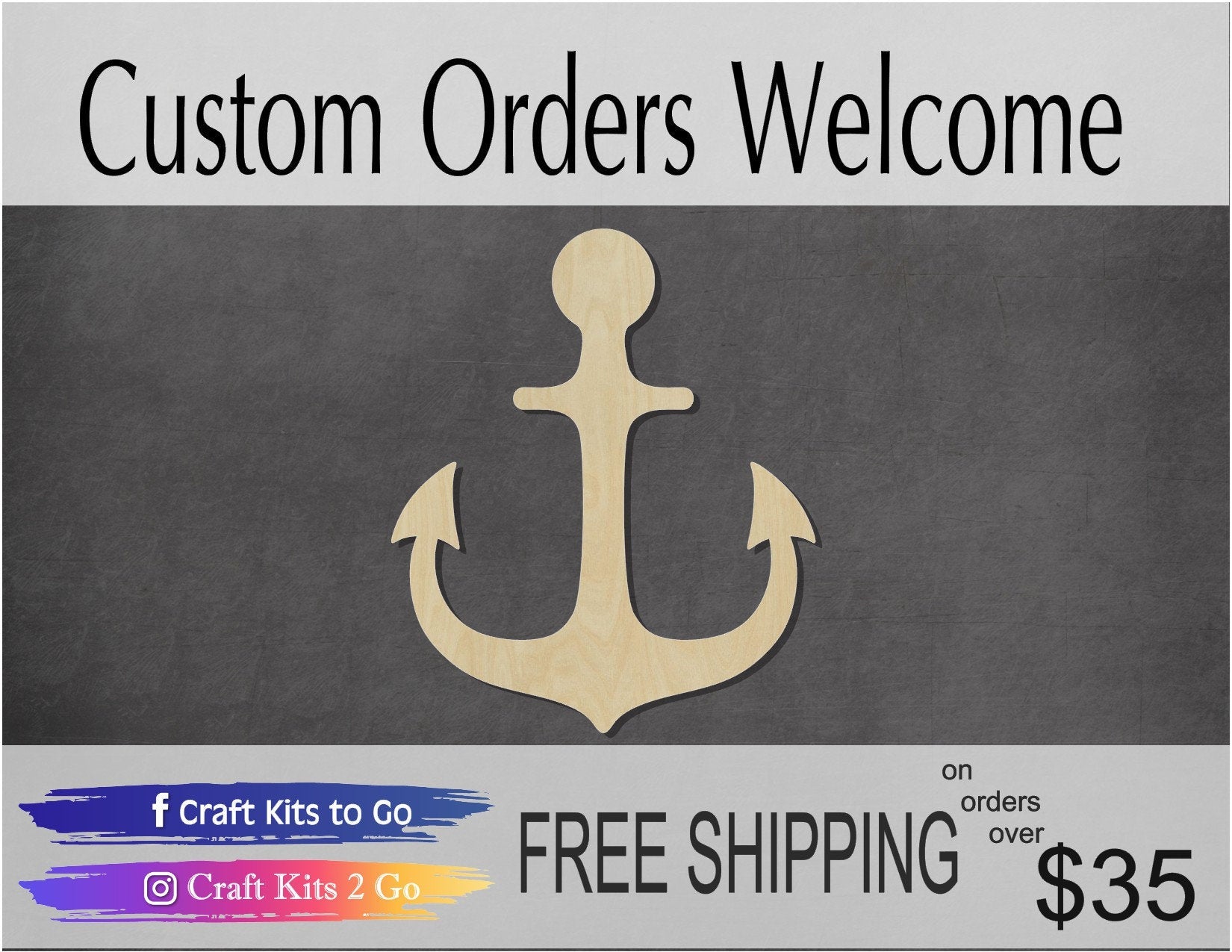 Anchor Cutout Anchor blank Navy Ship Sea #1123 - Multiple Sizes Available - Unfinished Wood Cutout Shapes