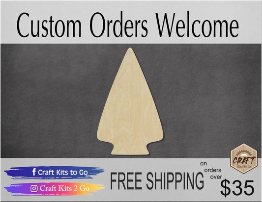 Arrowhead Blank cutout Indian hunting #1135 - Multiple Sizes Available - Unfinished Wood Cutout Shapes