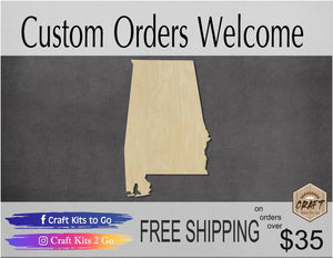Alabama State blank cutout state pride #1139 - Multiple Sizes Available - Unfinished Wood Cutout Shapes