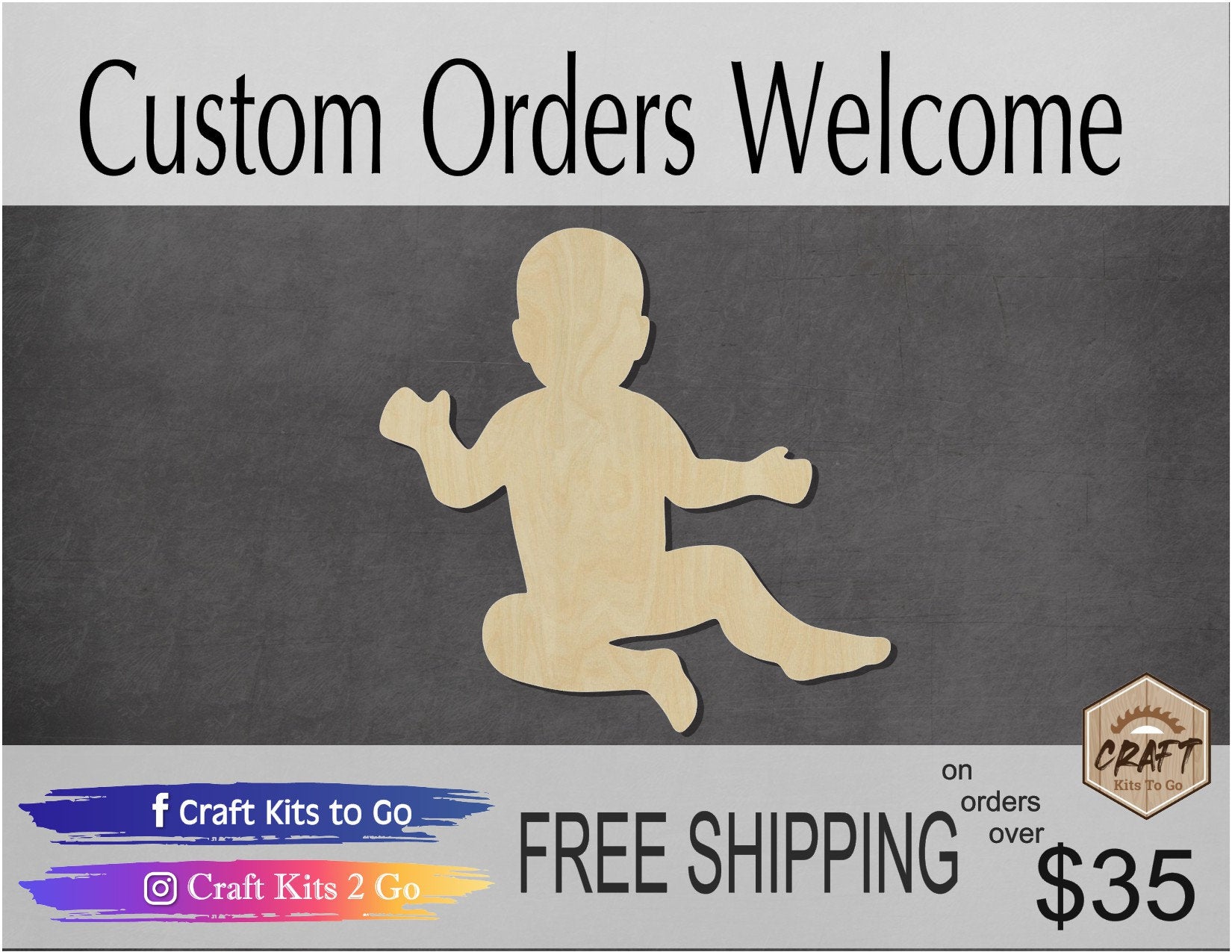 Baby Blank wood cutout Baby shower infant  #1153 - Multiple Sizes Available - Unfinished Wood Cutout Shapes