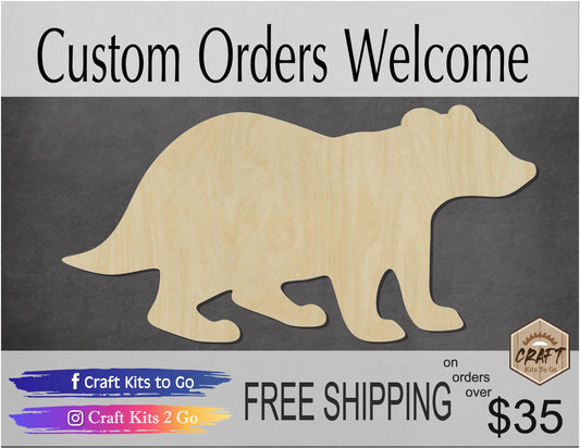 Badger Animal wood cutout zoo animals wildlife wood blank #1154 - Multiple Sizes Available - Unfinished Wood Cutout Shapes