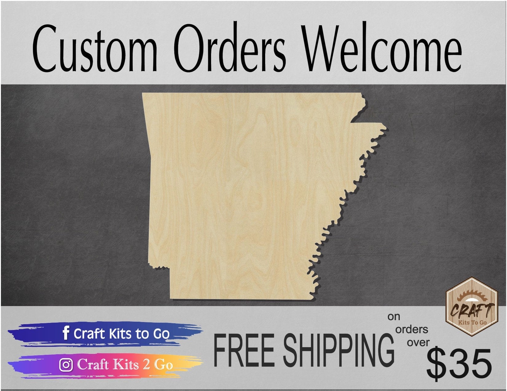 Arkansas State Wood blank cutout State Pride #1166 - Multiple Sizes Available - Unfinished Wood Cutout Shapes