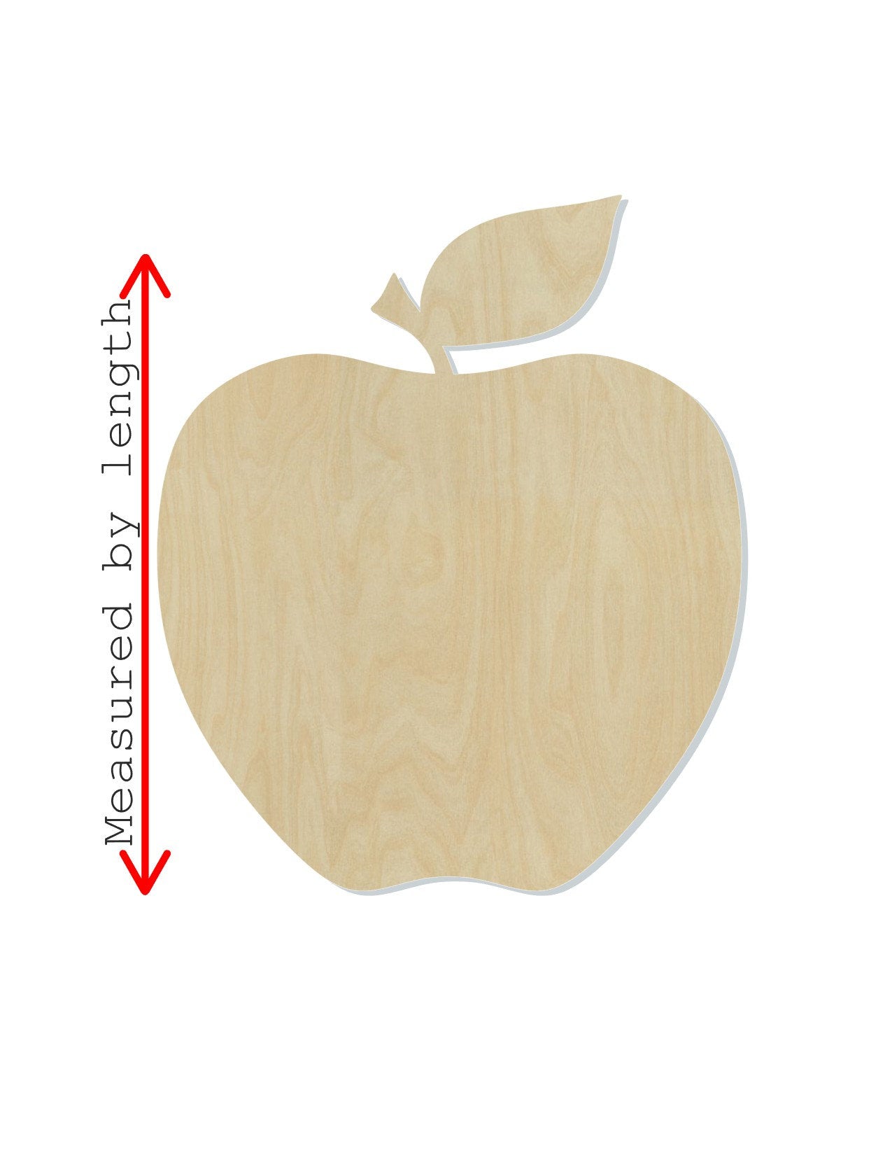 Apple Wood Blank cutouts back to school kitchen food #1163 - Multiple Sizes Available - Unfinished Cutout Shapes