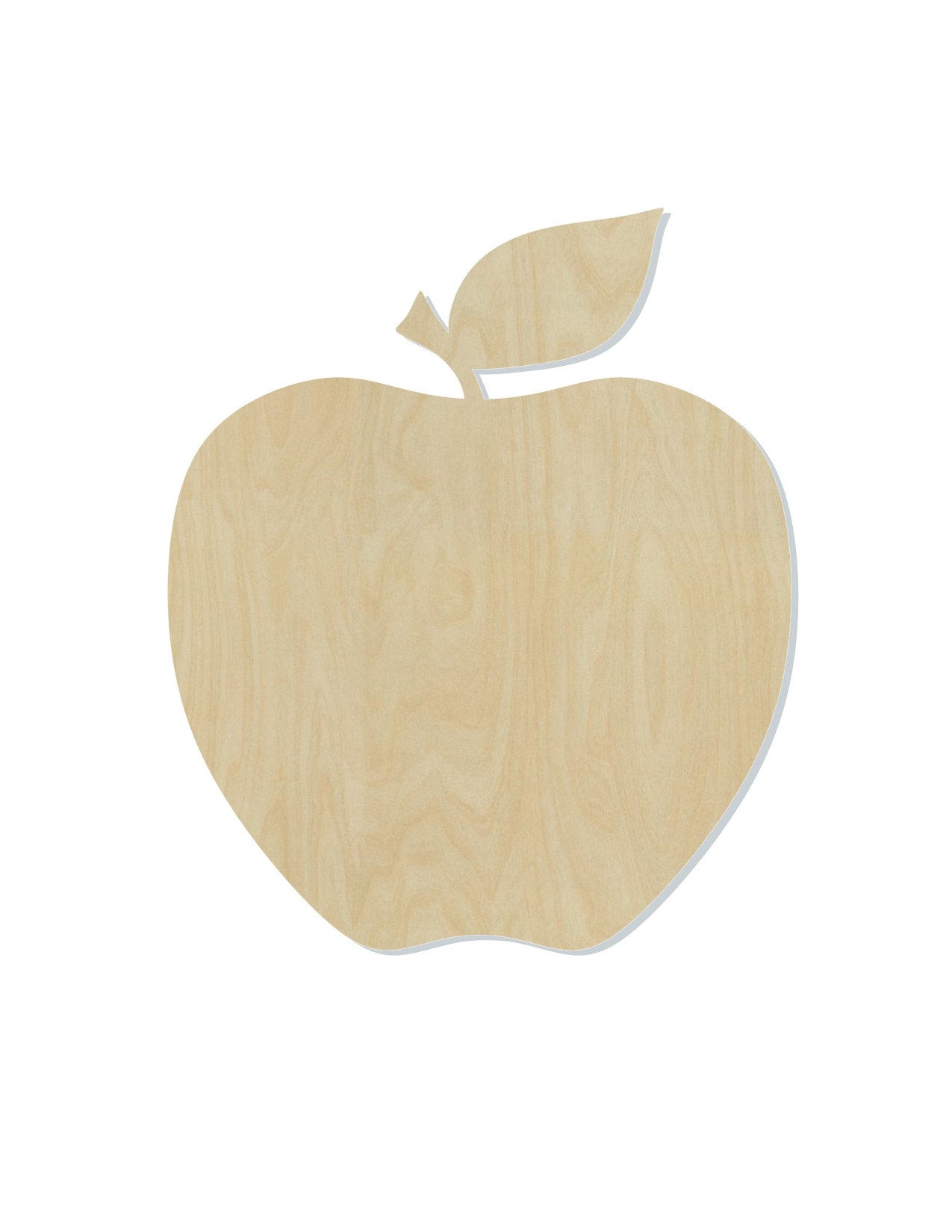 Apple Wood Blank cutouts back to school kitchen food #1163 - Multiple Sizes Available - Unfinished Cutout Shapes