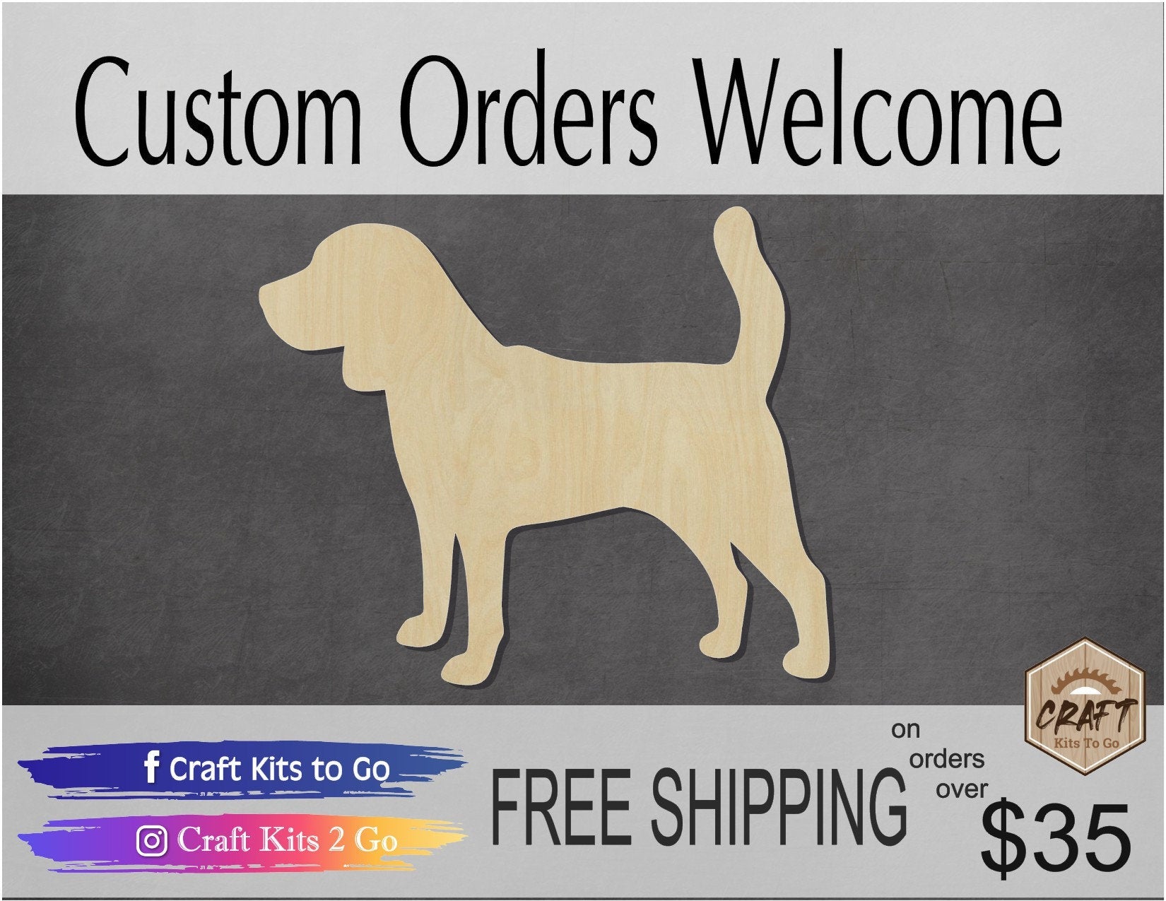 Beagle Cutout Animal blank Mans best Friend Animal cutouts #1214 - Multiple Sizes Available - Unfinished Cutout Shapes