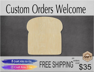 Bread Blank wood cutouts Kitchen Food blank Kitchen Decor #1219 - Multiple Sizes Available - Unfinished Wood Cutout Shapes
