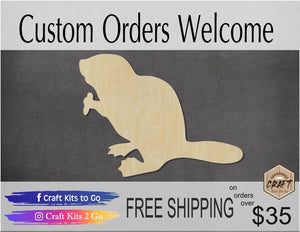Beaver Blank wood cutout Animal blanks Animal cutouts zoo animals #1228 - Multiple Sizes Available - Unfinished Wood Cutout Shapes