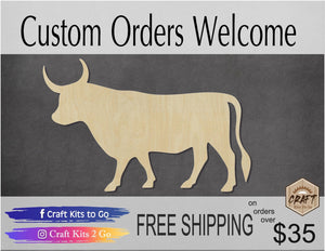 Bull blank wood cutouts Animal cutouts Zoo animals #1237 - Multiple Sizes Available - Unfinished Wood Cutout Shapes