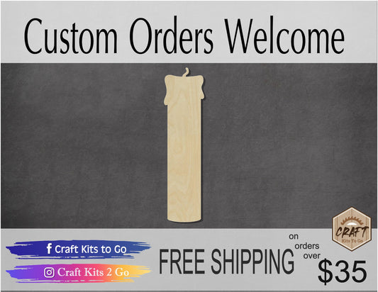 Candle blank wood cutouts, wizard, DIY Paint #1256 - Multiple Sizes Available - Unfinished Wood Cutout Shapes