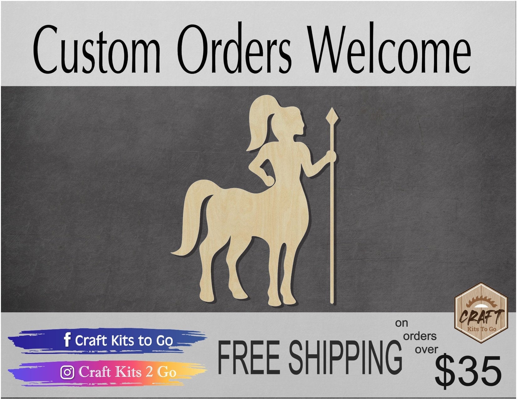 Centaur DIY Paint Horse person #1274 - Multiple Sizes Available - Unfinished Wood Cutout Shapes