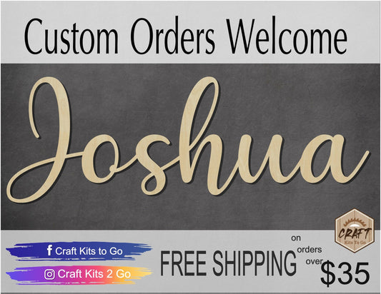 Custom Name Cutout DIY Paint blank wood cutouts wood words #2218 - Multiple Sizes Available - Unfinished Wood Cutout Shapes